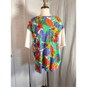 Victoria Woman Blouse Size XL VTG 90's Mixed Media Maximalist Whimsical